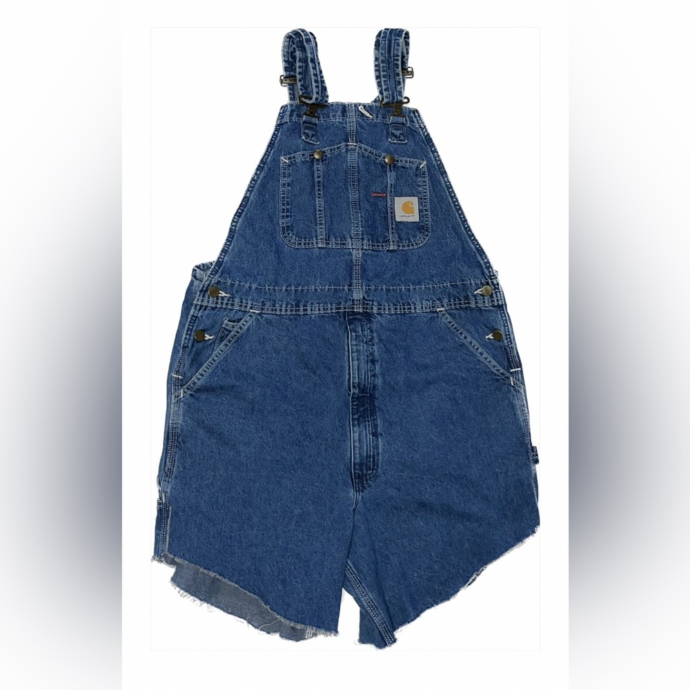 Carharrt denim overall shorts